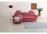 Ecksofa OTTO HOME "Westerland L-Form", lila (chianti), B:252cm H:90cm T:162cm, 100% Polyester, Sofas, Ecksofa, Federkern-Polsterung, wahlweise mit Schlaffunktion, Bettkasten