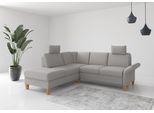 Ecksofa OTTO HOME "Rochelle, L-Form", grau (hellgrau), B:240cm H:90cm T:216cm, 95% Polyester 5% Polyamid, Sofas, Ecksofa, wahlweise mit Armteilverstellung, Schlaffunktion und Bettkasten