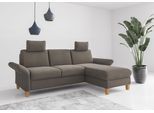 Ecksofa OTTO HOME "Rochelle, L-Form", braun (schlamm), B:251cm H:90cm T:164cm, 100% Polyester, Sofas, Ecksofa, wahlweise mit Armteilverstellung, Schlaffunktion und Bettkasten