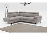 Ecksofa COTTA "Hudson L-Form, B: 256 cm", grau (stone), B:256cm H:100cm T:207cm, Sofas, Ecksofa, mit Kopfteilverstellung, optional Schlaffunktion & Bettkasten