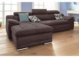Ecksofa SIT & MORE "Andiamo L-Form", braun, B:270cm H:93cm T:165cm, Kunstleder SOFTLUX;Luxus-Microfaser ALTARA NUBUCK (100% Polyester);Struktur ( 100% Polyester), Sofas, Ecksofa, wahlweise mit Schlaffunktion, inklusive Kopfteilverstellung