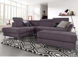 Ecksofa SIT & MORE "Avignon L-Form", grau (dunkelgrau), B:269cm H:97cm T:228cm, Struktur fein ( 100% Polyester);Struktur (100% Polyester);Struktur grob ( 100% Polypropylen), Sofas, Ecksofa, inklusive Kopfteilverstellung, wahlweise mit Schlaffunktion