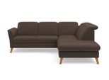 Ecksofa SIT & MORE "Romero L-Form", braun (dunkelbraun), B:250cm H:91cm T:220cm, 100% Polyester, Sofas, Ecksofa, wahlweise mit oder ohne TV-Funktion, Schlaffunktion, Bettkasten