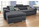Ecksofa SIT & MORE "Andiamo L-Form", grau (dunkelgrau), B:270cm H:93cm T:165cm, Kunstleder SOFTLUX;Luxus-Microfaser ALTARA NUBUCK (100% Polyester);Struktur ( 100% Polyester), Sofas, Ecksofa, wahlweise mit Schlaffunktion, inklusive Kopfteilverstellung