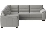 Ecksofa SIT & MORE "Montego L-Form, B: 256 cm, große Stoffauswahl, Komfortsitzhöhe 46 cm", grau, B:255cm H:88cm T:225cm, 100% Polyester, Sofas, Ecksofa, mit Schlaffunktion, optional Schubkasten mit Stauraum