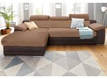 Ecksofa SIT & MORE "Xenia L-Form", braun (dunkelbraun, braun), B:271cm H:94cm T:168cm, Luxus-Microfaser ALTARA NUBUCK (100% Polyester) / Struktur (100% Polyester);Luxus-Kunstleder / Struktur (100% Polyester), Sofas, Ecksofa, wahlweise mit Schlaffunktion