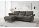 Ecksofa SIT & MORE "Pamela L-Form, Leder, B: 218 und 230 cm", mocca, B:230cm H:90cm T:164cm, Sofas, Ecksofa, optional Armteilverstellung, Schlaffunktion & Bettkasten