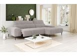 Ecksofa OTTO HOME "Theo L-Form, B: 290 cm", grau (sand), B:290cm T:182cm, 92% POLYESTER (PES) / 8% POLYAMID (PA), Sofas, Ecksofa, mit Kopfteilverstellung, optional Sitztiefenverstellung