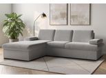 Ecksofa SIT & MORE "Moreno L-Form, B: 247 cm", grau, B:247cm H:82cm T:171cm, 100% Polyester, Sofas, Ecksofa, mit Armteilverstellung, optional Schlaffunktion