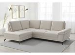 Ecksofa SIT & MORE "Chelsea L-Form, B: 249 cm, Armteil- & Sitztiefenverstellung", beige (creme), B:249cm H:89cm T:190cm, 100% Polyester, Sofas, Ecksofa, Couch optional mit Schlaffunktion und Bettkasten, Sitzhöhe 45 cm