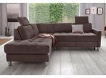 Ecksofa SIT & MORE "Pablo L-Form", braun (dunkelbraun), B:233cm H:78cm T:196cm, Struktur fein (100% Polyester);Struktur (100% Polyester), Sofas, Ecksofa, wahlweise mit Schlaffunktion