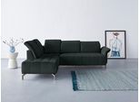 Ecksofa OTTO HOME "Fresh L-Form", grün (dunkelgrün), B:260cm H:79cm T:220cm, 100% Polyester, Sofas, Ecksofa, Federkern, wahlweise Kopfteilverstellung und motorischer Vorziehsitz