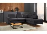 Ecksofa HOME AFFAIRE "Lolland L-Form", schwarz, B:249cm H:88cm T:212cm, Struktur imprägniert - feucht abwischbar (100% Polyester);Struktur Flausch (90% Polyester, 10% Polyamid);Luxus-Microfaser ALTARA NUBUCK (100% Polyester), Sofas, Ecksofa, Wahlweise mit Schlaffunktion und Stauraum, auch mit abwischbarem Bezug