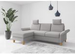 Ecksofa OTTO HOME "Rochelle, L-Form", grau (hellgrau), B:251cm H:90cm T:164cm, 95% Polyester 5% Polyamid, Sofas, Ecksofa, wahlweise mit Armteilverstellung, Schlaffunktion und Bettkasten