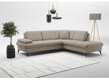 Ecksofa SIT & MORE "Morris Jubi L-Form, B: 238 cm", grau (taupe), B:238cm H:83cm T:202cm, 95% Polyester, 5% Polyamid, Sofas, Ecksofa, mit Armteilfunktion & 1 Zierkissen, optional Schlaffunktion