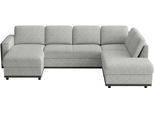Wohnlandschaft SIT & MORE "Cordoba", silber, B:305cm H:85cm T:212cm, 100% Polyester, Sofas, Wohnlandschaft, wahlweise mit Schlaffunktion und Bettkasten oder Stauraum