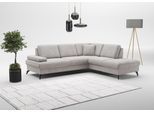 Ecksofa SIT & MORE "Morris Jubi L-Form, B: 238 cm", grau (hellgrau), B:238cm H:83cm T:202cm, 100% Polyester, Sofas, Ecksofa, mit Armteilfunktion & 1 Zierkissen, optional Schlaffunktion