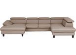 Wohnlandschaft OTTO HOME "Pilot U-Form", beige (sandfarben), B:331cm T:108cm, Sofas, Wohnlandschaft, mit Kopfteilverstellung, wahlweise mit Schlaffunktion & Bettkasten