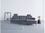Ecksofa OTTO HOME "Birkholm L-Form", grau, B:267cm H:83cm T:174cm, 100% Polyester, Sofas, Ecksofa, Armlehnverstellung, auch in Easy Clean Bezug - mit Wasser zu reinigen