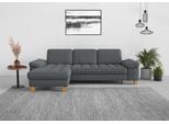 Ecksofa SIT & MORE "Westham L-Form", grau, B:275cm H:88cm T:172cm, 100% Polyester, Sofas, Ecksofa, mit Recamiere, mit oder ohne Schlaffunktion, Bettkasten, Füße Eiche