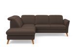 Ecksofa SIT & MORE "Romero L-Form", braun (dunkelbraun), B:250cm H:91cm T:220cm, 100% Polyester, Sofas, Ecksofa, wahlweise mit oder ohne TV-Funktion, Schlaffunktion, Bettkasten