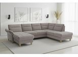Wohnlandschaft SIT & MORE "Pamela U-Form, B: 292 cm, optional Schlaffunktion & Armteilverstellung", beige (taupe), B:292cm H:90cm T:212cm, 100% Polyester, Sofas, Wohnlandschaft, mit Federkern und Liegefläche aus Originalstoff