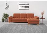 Ecksofa SIT & MORE "Westham L-Form", orange (terra), B:275cm H:88cm T:172cm, 90% Polyester 10% Polyamid, Sofas, Ecksofa, mit Recamiere, mit oder ohne Schlaffunktion, Bettkasten, Füße Eiche