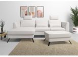 Ecksofa SIT & MORE "Olsen L-Form", silber, B:261cm H:88cm T:172cm, 98% Polyester 2%Polyamid, Sofas, Ecksofa, inklusive Sitztiefenverstellung, optional Schlaffunktion, 15cm hoch