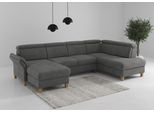 Wohnlandschaft OTTO HOME "Glendale, U-Form", grau, B:321cm H:84cm T:193cm, 90% Polyester, 10% Polyamid, Sofas, Wohnlandschaft, inkl. Kopfteilverstellung, wahlweise mit Vorziehsitz und Bettkasten