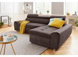 Ecksofa SIT & MORE "Riva L-Form", braun, B:272cm H:92cm T:169cm, Flachgewebe (100% Polyester);Luxus-Microfaser (100% Polyester);Struktur (100% Polyester), Sofas, Ecksofa, inklusive Kopteilverstellung, wahlweise mit Schlaffunktion