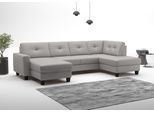 Wohnlandschaft OTTO HOME "Varese", grau (light grau), B:304cm H:91cm T:170cm, Sofas, Wohnlandschaft, wahlweise mit Schlaffunktion und Bettkasten