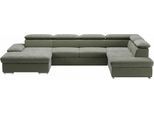 Wohnlandschaft SIT & MORE "Valantine U-Form, B: 349 cm", braun (schlamm), B:349cm H:73cm T:226cm, 100% Polyester, Sofas, Wohnlandschaft, mit Arm- & Kopfteilverstellung, optional mit Schlaffunktion