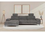Ecksofa DIE PLANBAR "Recamiere MP-IN14007 L-Form, Breite 318 cm", grau (cord anthrazit), B:318cm H:84cm T:180cm, 100% Polyester, Sofas, Ecksofa, wahlweise mit Schlaffunktion und verstellbaren Kopfstützen