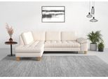 Ecksofa SIT & MORE "Westham L-Form", beige (creme), B:261cm H:88cm T:179cm, 100% Polyester, Sofas, Ecksofa, mit Ottomane, mit oder ohne Schlaffunktion, Bettkasten, Verstellung