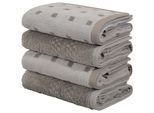 Handtuch OTTO HOME "Regona, Handtücher 50x100cm, flauschig und weich, 500gr/m²", grau (hellgrau, grau), B:50cm L:100cm, Frottier, Obermaterial: 100% Baumwolle, Handtücher, Handtuch, Premium Handtücher mit Bordüre, Set, 100% Baumwolle, 5 Jahre Garantie