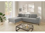 Ecksofa SIT & MORE "Morris Jubi L-Form, B: 247 cm", grau (hellgrau), B:247cm H:83cm T:171cm, 100% Polyester, Sofas, Ecksofa, mit Armteilfunktion & 1 Zierkissen, optional Schlaffunktion