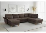 Wohnlandschaft SIT & MORE "Pamela U-Form, B: 292 cm, optional Schlaffunktion & Armteilverstellung", braun (mocca), B:292cm H:90cm T:212cm, 100% Polyester, Sofas, Wohnlandschaft, mit Federkern und Liegefläche aus Originalstoff