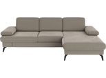 Ecksofa SIT & MORE "Morris L-Form, inkl. Sitztiefenverstellung", beige (nature), B:275cm H:82cm T:171cm, 95% Polyester 5% Polyamid, Sofas, Ecksofa, wahlweise mit Armteilverstellung, Schlaffunktion & Bettkasten