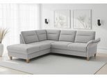 sit&more "Pamela L-Form, B: 218 cm, optional Schlaffunktion & Bettkasten" wahlweise mit Armteilverstellung, Sofa mit Federkern, Sitzhöhe: 48 cm