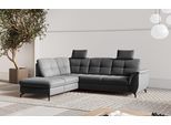 Ecksofa SIT & MORE "Zora", grau (dunkelgrau), B:244cm H:92cm T:212cm, 95% Polyester 5% Polyamid, Sofas, Ecksofa, wahlweise mit Schlaffunktion und Bettkasten