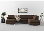 Wohnlandschaft SIT & MORE "Marano U-Form", braun, B:304cm T:216cm, 100% Polyester, Sofas, Wohnlandschaft, inklusive Kopfteilverstellung, optional Schlaffunktion & Bettkasten
