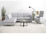 Ecksofa SIT & MORE "Grenoble L-Form mit Federkern", silber, B:247cm H:85cm T:222cm, Sofas, Ecksofa, wahlweise mit Schlaffunktion, Bettkasten, Arm- und Kopfteilverstellung