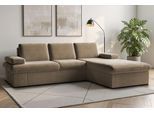 Ecksofa SIT & MORE "Moreno L-Form, B: 247 cm", braun (hellbraun), B:247cm H:82cm T:171cm, 100% Polyester, Sofas, Ecksofa, mit Armteilverstellung, optional Schlaffunktion