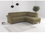 Ecksofa OTTO HOME "Glendale, L-Form", braun (olive), B:247cm H:84cm T:193cm, 100% Polyester, Sofas, Ecksofa, inkl. Kopfteilverstellung, wahlweise mit Vorziehsitz und Bettkasten
