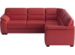Ecksofa SIT & MORE "Montego Leder, L-Form, B: 255cm", rot (feuerrot), B:255cm H:88cm T:225cm, Sofas, Ecksofa, wahlweise mit Schlaffunktion und Schubkasten