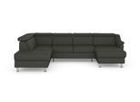 Wohnlandschaft SIT & MORE "Freetown U-Form", braun (mocca), B:315cm H:84cm T:216cm, Sofas, Wohnlandschaft, Kopfteilverstellung und Federkern, wahlweise mit Schlaffunktion