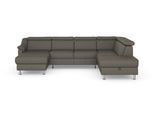 Wohnlandschaft SIT & MORE "Freetown U-Form", grau (delphine), B:315cm H:84cm T:216cm, Sofas, Wohnlandschaft, Kopfteilverstellung und Federkern, wahlweise mit Schlaffunktion