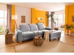 Ecksofa HOME AFFAIRE "Dundee L-Form", grau, B:264cm H:86cm T:170cm, Luxus-Microfaser Florence (100% Polyester);Struktur fein (100% Polyester);Luxus-Microfaser Lederoptik (100% Polyester), Sofas, Ecksofa, wahlweise mit Kopfteilverstellung und zusätzlich mit Schlaffunktion