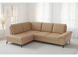 Ecksofa SIT & MORE "Chelsea L-Form, B: 249 cm, Armteil- & Sitztiefenverstellung, Leder", cappuccino, B:249cm H:89cm T:190cm, Sofas, Ecksofa, optional mit Schlaffunktion und Bettkasten