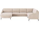 Wohnlandschaft SIT & MORE "Soul U-Form", beige, B:356cm H:90cm T:227cm, 95% Polyester, 5% Polyamid, Sofas, Wohnlandschaft, wahlweise mit Schlaffunktion und Bettkasten oder Schubkasten